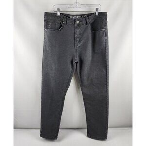 Vintage Genes Black Jeans Mens 36x29 Faded Black Gray Slim Fit Denim